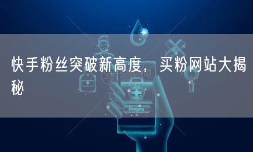 快手粉丝突破新高度,买粉网站大揭秘