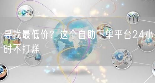 寻找最低价？这个自助下单平台24小时不打烊